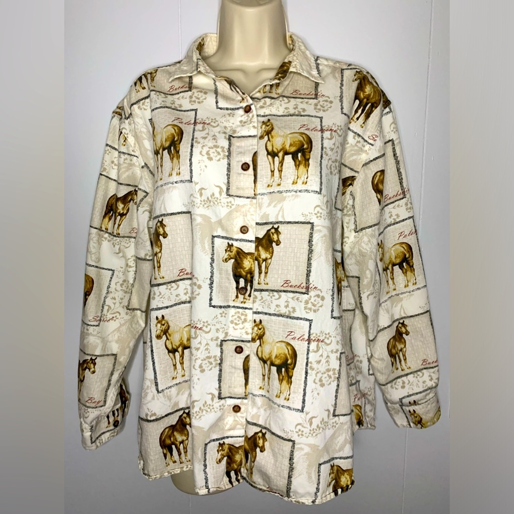 Bit & Bridle large button up western shirt